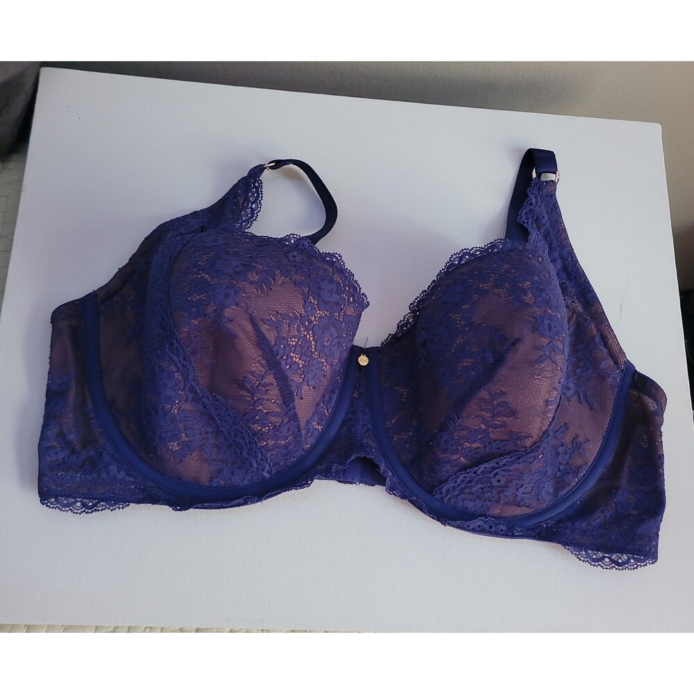 Adore Me Purple Lace Lightly Lined Underwire Bra Sz 42DDD